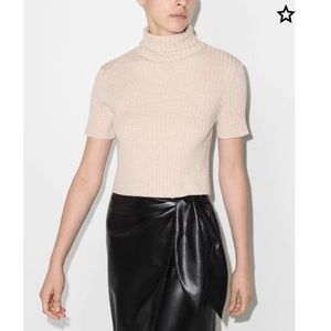 Staud Lilou high neck cropped short sleeved top - new with tags